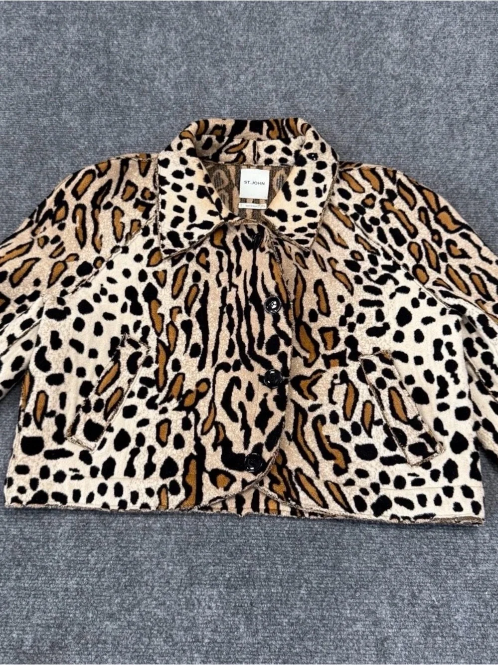 St. John leopard print jacket Size 12